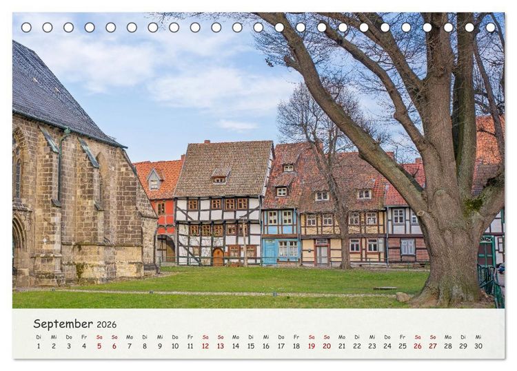 Produktbild: Quedlinburg - Die historische Altstadt (Tischkalender 2026 DIN A5 quer), CALVENDO Monatskalender