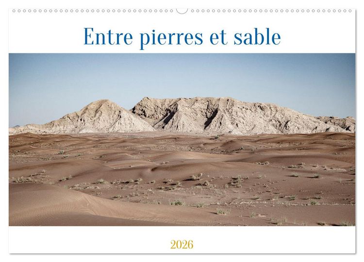 Produktbild: Entre pierres et sable (Calendrier mural 2026 DIN A2 vertical), CALVENDO calendrier mensuel