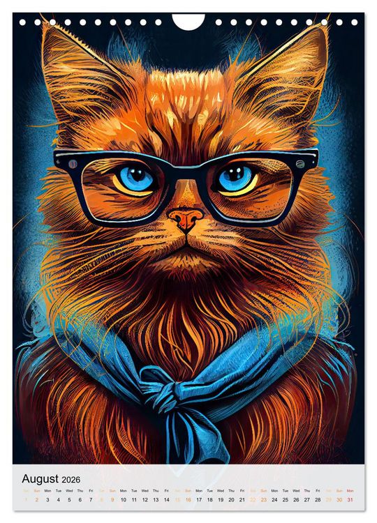 Produktbild: Hipster Cats (Wall Calendar 2026 DIN A4 portrait), CALVENDO 12 Month Wall Calendar