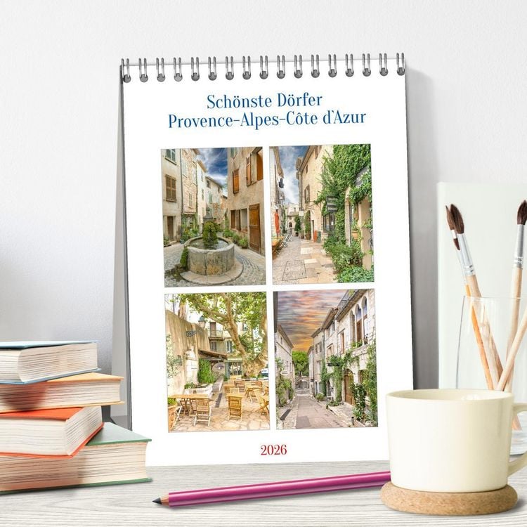 Produktbild: Sch&ouml;nste D&ouml;rfer - Provence-Alpes-C&ocirc;te d'Azur (Tischkalender 2026 DIN A5 hoch), CALVENDO Monatskalender