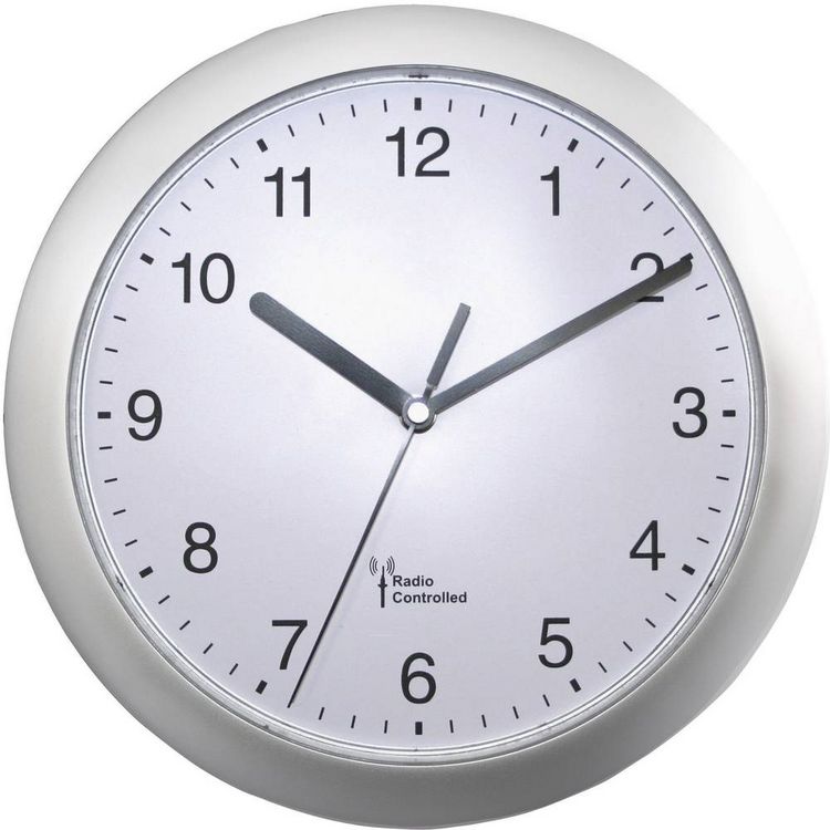 Produktbild: EUROTIME 56787 Funk Wanduhr 25cm x 38mm Silber