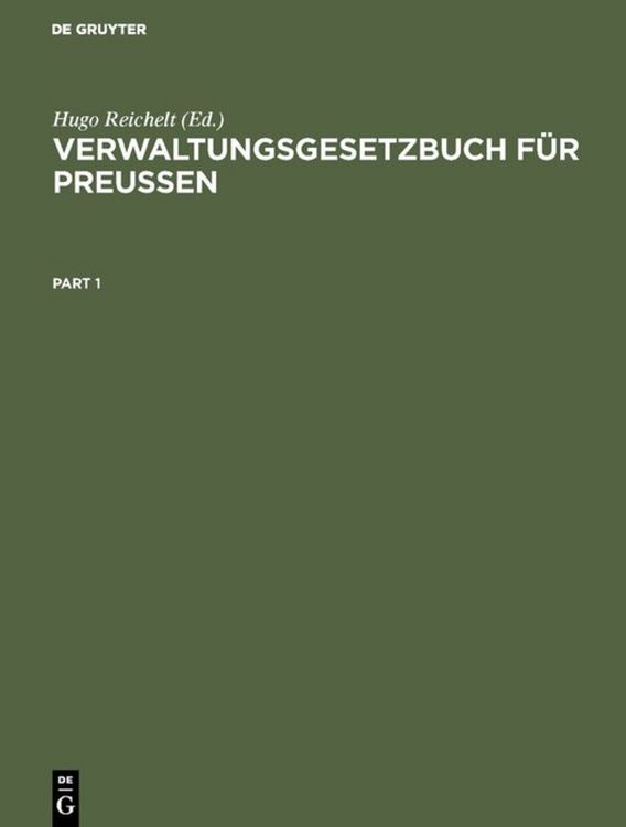 Produktbild: Verwaltungsgesetzbuch f&uuml;r Preu&szlig;en