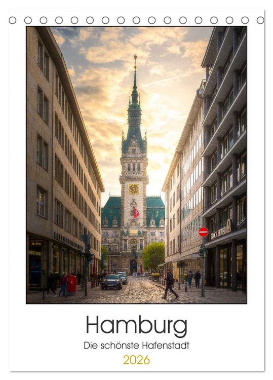 Produktbild: Hamburg - Die sch&ouml;nste Hafenstadt (Tischkalender 2026 DIN A5 hoch), CALVENDO Monatskalender