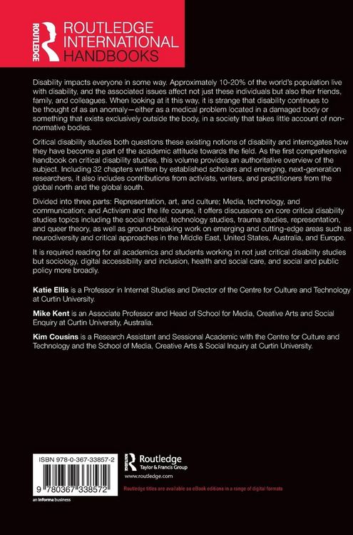 Produktbild: The Routledge International Handbook of Critical Disability Studies