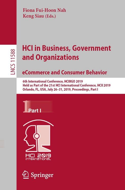 Produktbild: HCI in Business, Government and Organizations. eCommerce and Consumer Behavior