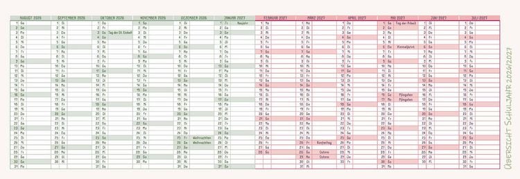 Produktbild: Mein Wochen-Tischkalender f&uuml;r das Schuljahr 2026/2027
