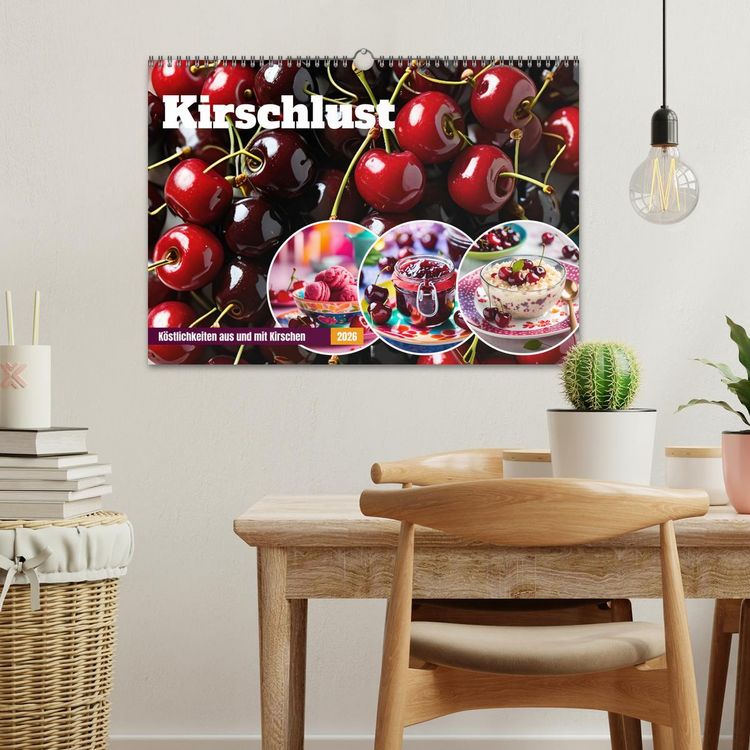 Produktbild: Kirschlust - K&ouml;stlichkeiten aus und mit Kirschen (Wandkalender 2026 DIN A3 quer), CALVENDO Monatskalender