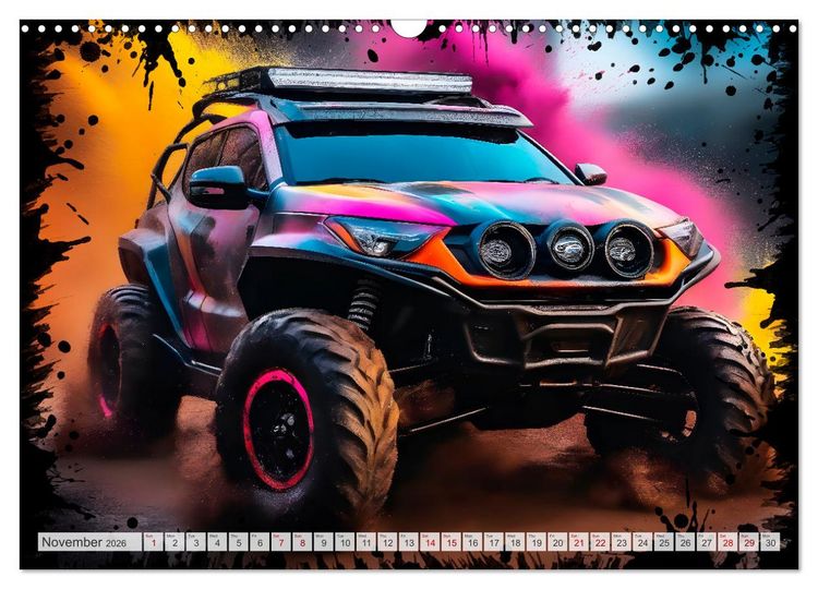 Produktbild: OFF-ROAD CARS Amazing AI-generated vehicles (Wall Calendar 2026 DIN A3 landscape), CALVENDO 12 Month Wall Calendar