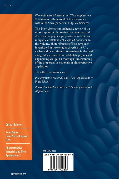 Produktbild: Photorefractive Materials and Their Applications 2