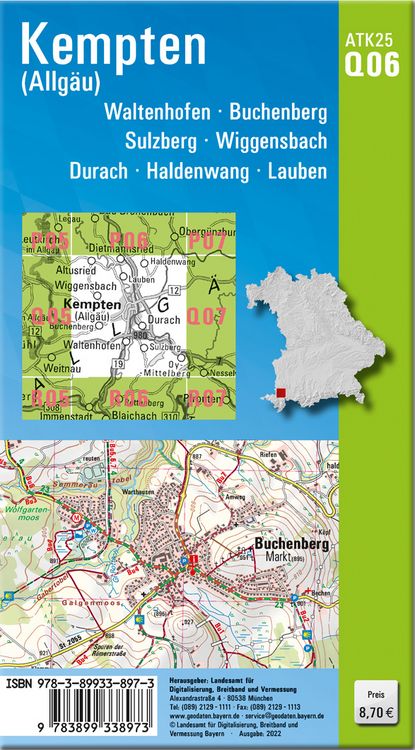 Produktbild: ATK25-Q06 Kempten (Allg&auml;u) (Amtliche Topographische Karte 1:25000)