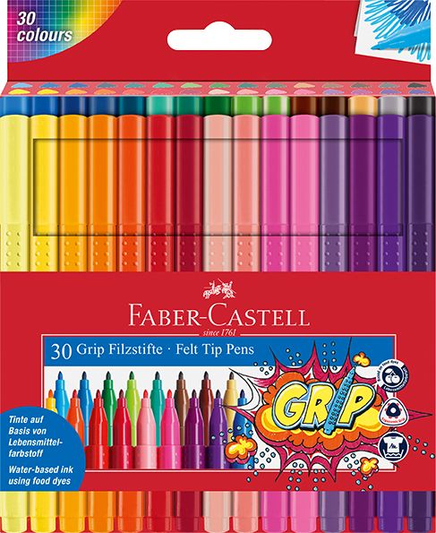Produktbild: Faber-Castell Filzstifte Grip Colour Marker, 30er Set