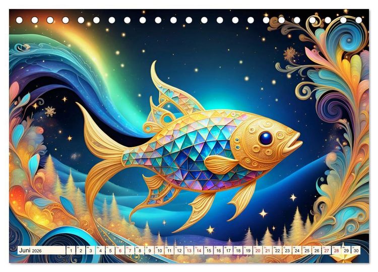 Produktbild: Tiere aus Regenbogenfarben (Tischkalender 2026 DIN A5 quer), CALVENDO Monatskalender