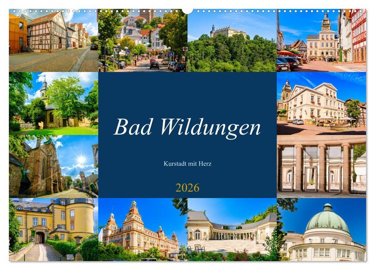 Produktbild: Bad Wildungen, Kurstadt mit Herz (Wandkalender 2026 DIN A2 quer), CALVENDO Monatskalender