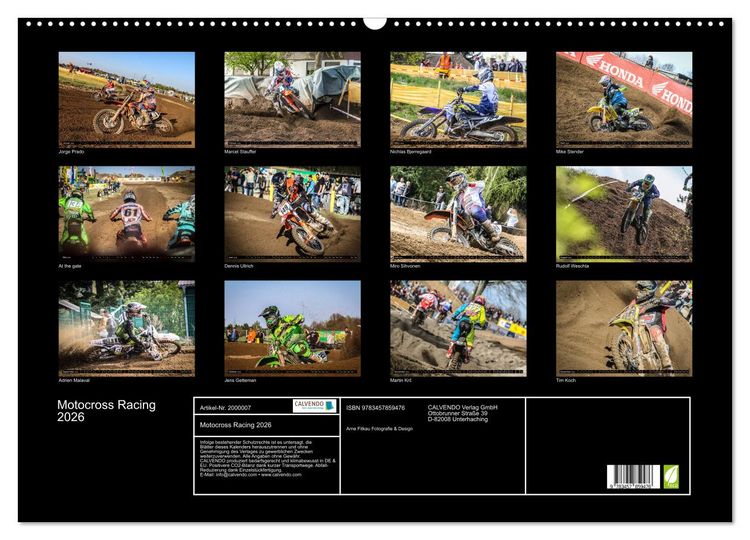 Produktbild: Motocross Racing 2026 (Wandkalender 2026 DIN A2 quer), CALVENDO Monatskalender