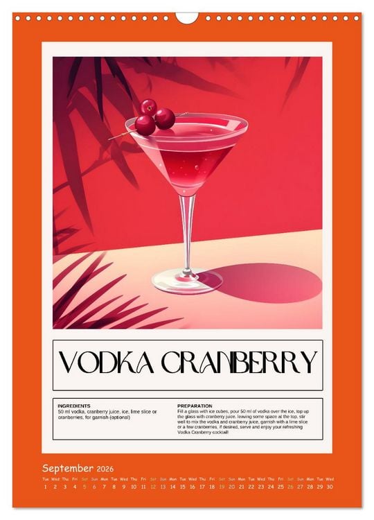 Produktbild: Classic Cocktails (Wall Calendar 2026 DIN A3 portrait), CALVENDO 12 Month Wall Calendar