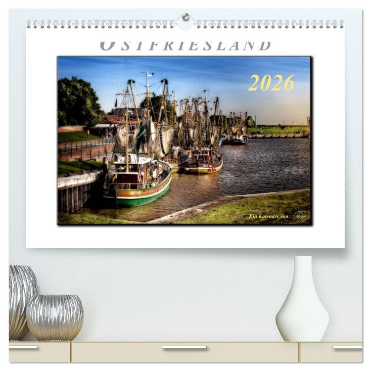 Produktbild: Ostfriesland - der alte Hafen Greetsiel (hochwertiger Premium Wandkalender 2026 DIN A2 quer), Kunstdruck in Hochglanz