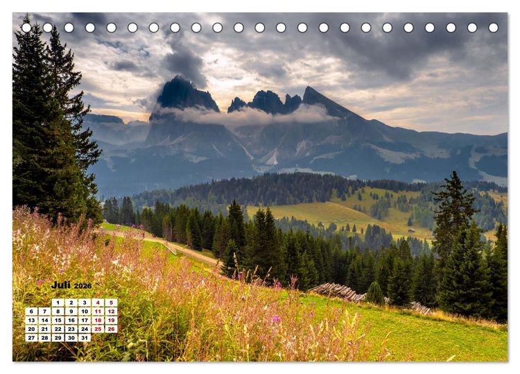 Produktbild: Berggipfel der Dolomiten (Tischkalender 2026 DIN A5 quer), CALVENDO Monatskalender