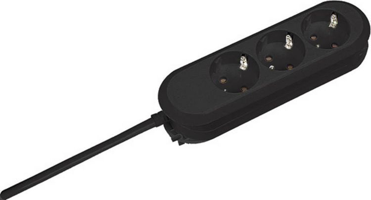 Produktbild: Bachmann 387170 Steckdosenleiste 3fach Schwarz Schutzkontakt 1St.