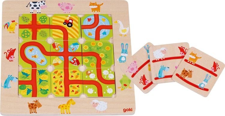 Produktbild: Goki 56333 - Legespiel, Finde den Weg, Auf dem Land