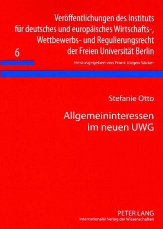 Produktbild: Allgemeininteressen im neuen UWG