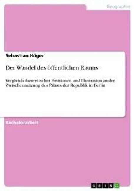 Produktbild: Der Wandel des &ouml;ffentlichen Raums
