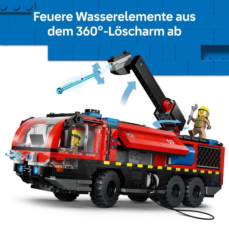 Produktbild: LEGO City 60499 Flughafenl&ouml;schfahrzeug, Spielzeug mit L&ouml;schauto