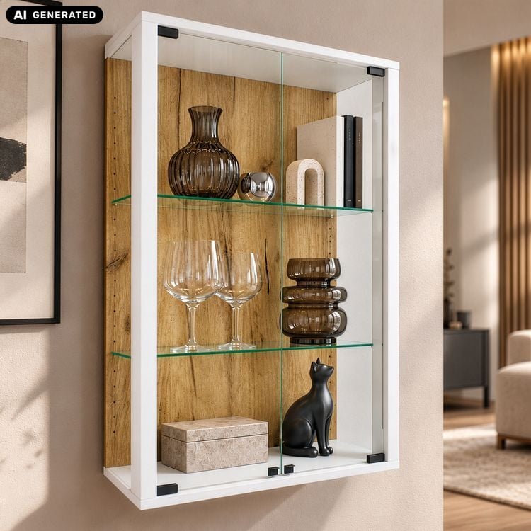 Produktbild: Wandvitrine H&auml;ngevitrine Glasvitrine Glas Udina M