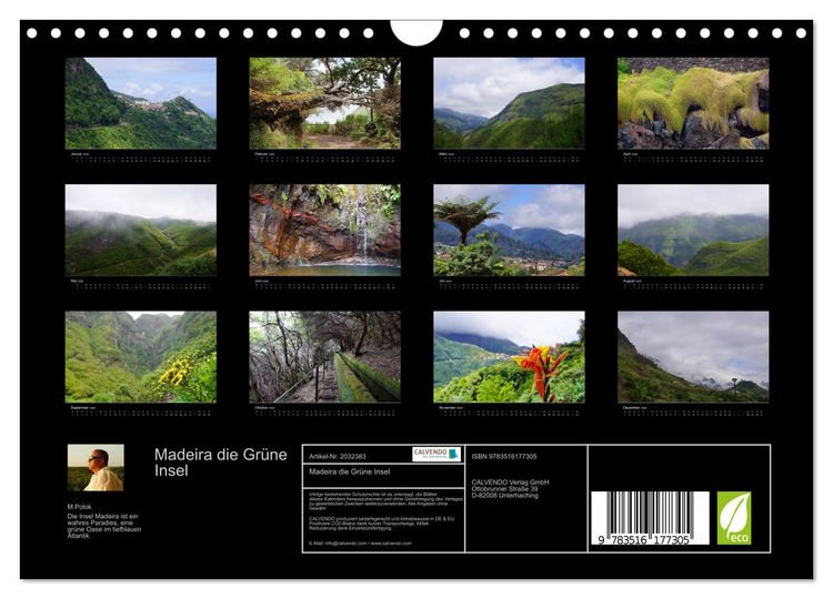 Produktbild: Madeira die Gr&uuml;ne Insel (Wandkalender 2026 DIN A4 quer), CALVENDO Monatskalender