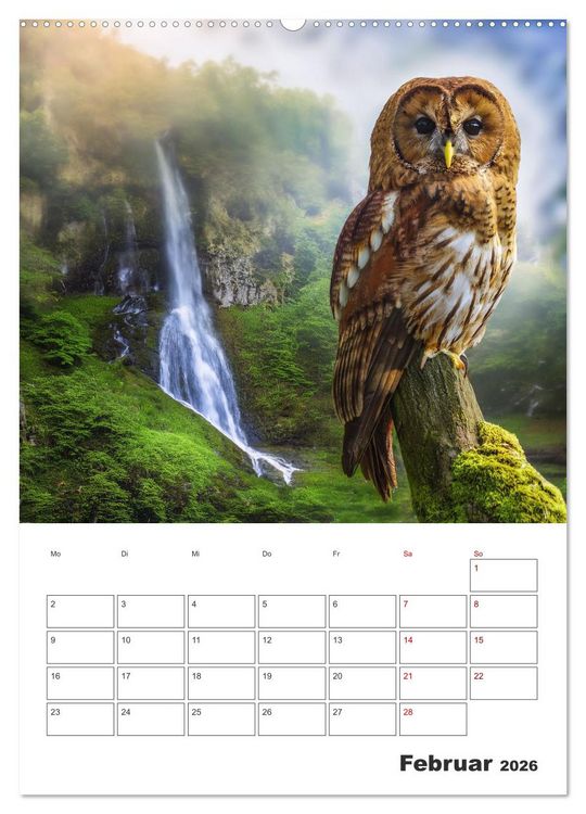 Produktbild: Eulen und K&auml;uze - Diese Wesen der Nacht (Wandkalender 2026 DIN A2 hoch), CALVENDO Monatskalender