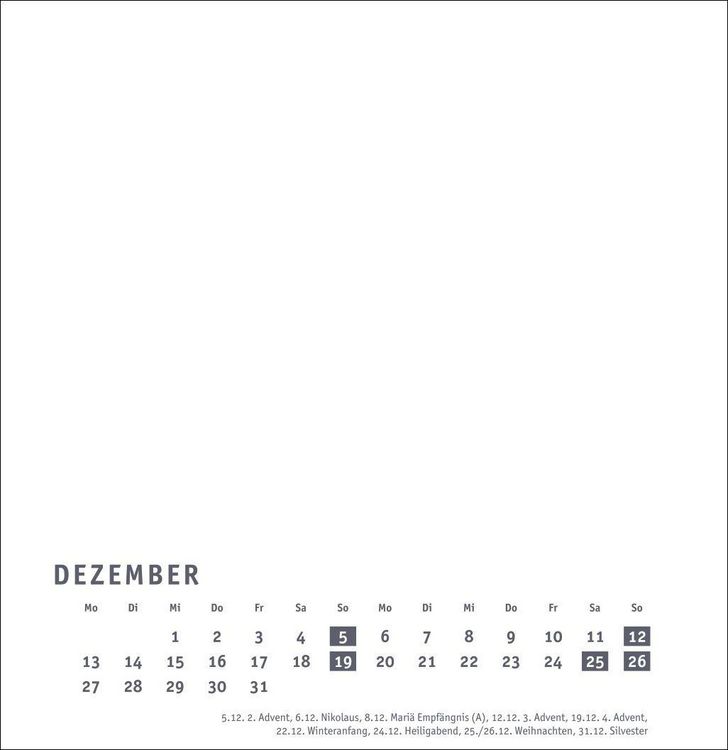 Produktbild: Premium-Bastelkalender wei&szlig; gro&szlig; 2027