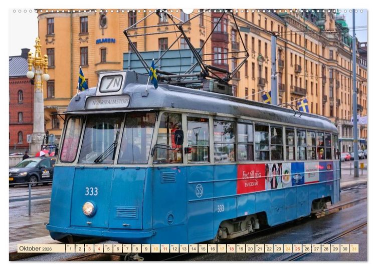 Produktbild: Durch die Welt mit der Stra&szlig;enbahn (Wandkalender 2026 DIN A2 quer), CALVENDO Monatskalender
