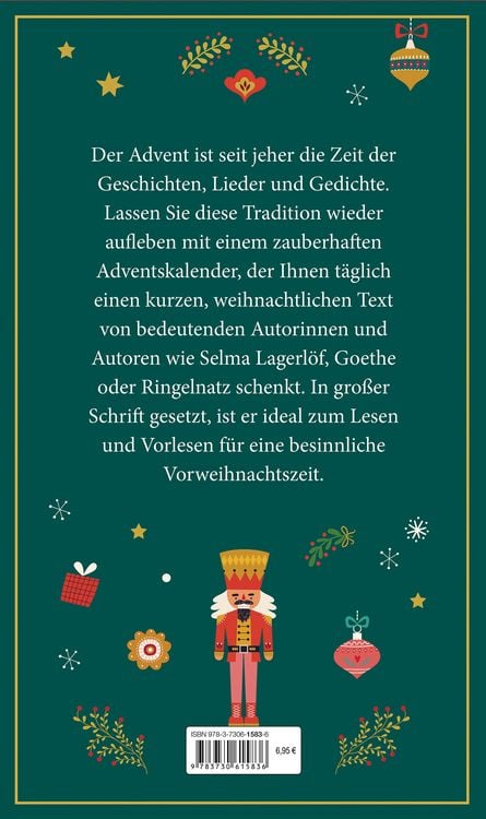 Produktbild: Der literarische Adventskalender. Gro&szlig;druck. 24 weihnachtliche Geschichten, Gedichte und Lieder