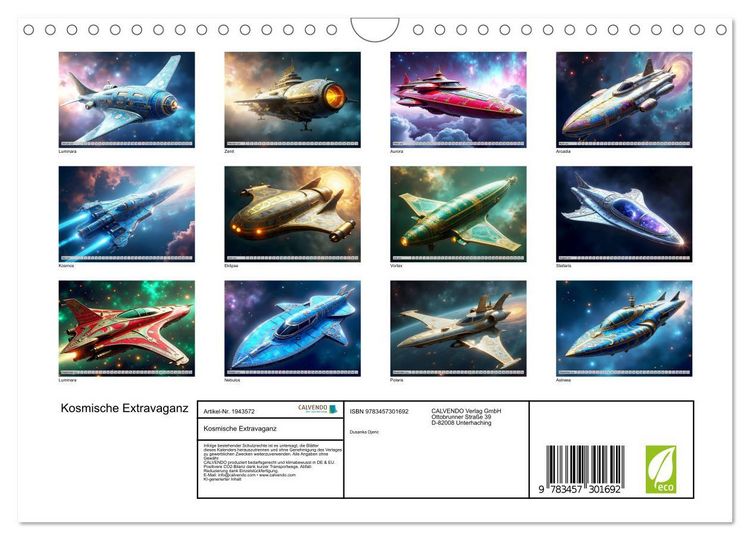 Produktbild: Kosmische Extravaganz (Wandkalender 2026 DIN A4 quer), CALVENDO Monatskalender