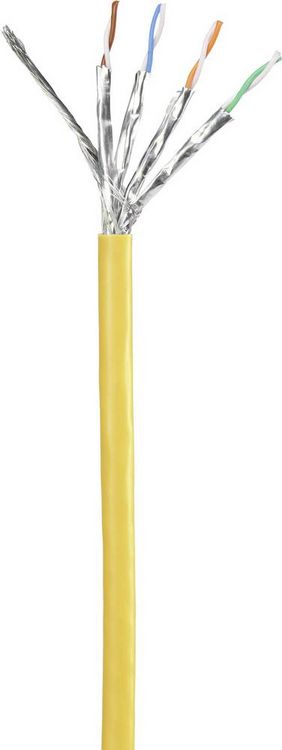 Produktbild: Renkforce RF-5372560 RJ45 Patchkabel CAT 6 S/FTP 3.00 m Gelb mit Rastnasenschutz, vergoldete Steckkontakte, Flammwidrig 1 St.