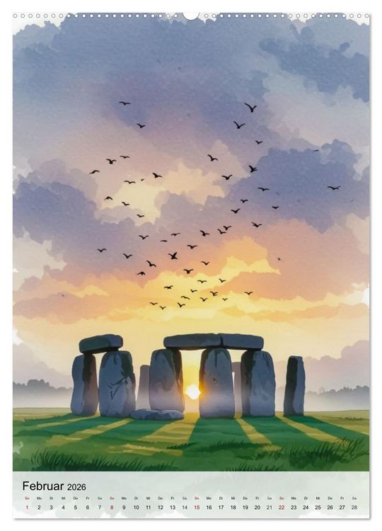 Produktbild: Kulturelle Sch&auml;tze in Aquarell (Wandkalender 2026 DIN A2 hoch), CALVENDO Monatskalender
