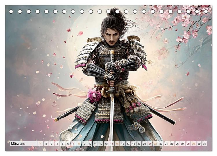 Produktbild: Die Seele des Schwertes &ndash; Samurai im Bild (Tischkalender 2026 DIN A5 quer), CALVENDO Monatskalender