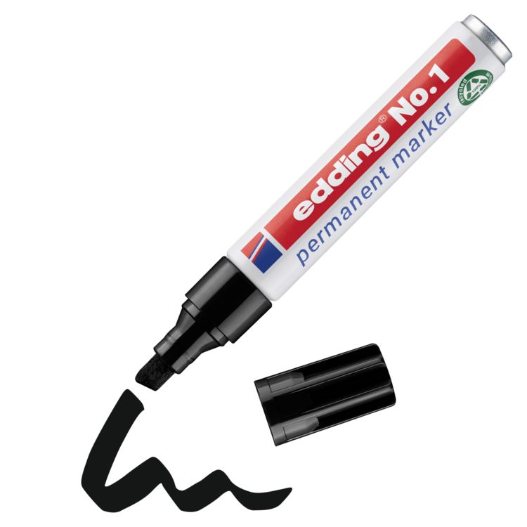 Produktbild: Edding No.1 4-1001 Permanentmarker Schwarz wasserfest: Ja