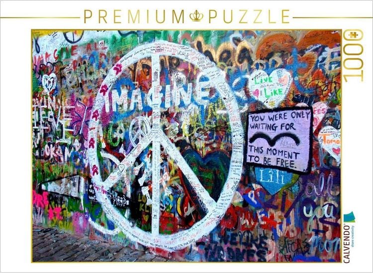 Produktbild: CALVENDO Puzzle PRAG... wo der Frieden seine Mauer hat | 1000 Teile Lege-Gr&ouml;&szlig;e 64x48cm Foto-Puzzle f&uuml;r gl&uuml;ckliche Stunden
