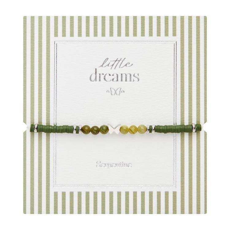 Produktbild: Armband - "little dreams" Serpentin - Edelstahl - Schmetterling