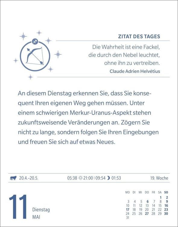 Produktbild: Sch&uuml;tze Sternzeichenkalender 2027 - Tagesabrei&szlig;kalender - Ihr Horoskop f&uuml;r jeden Tag