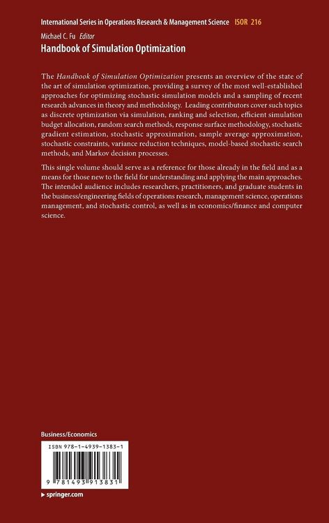 Produktbild: Handbook of Simulation Optimization