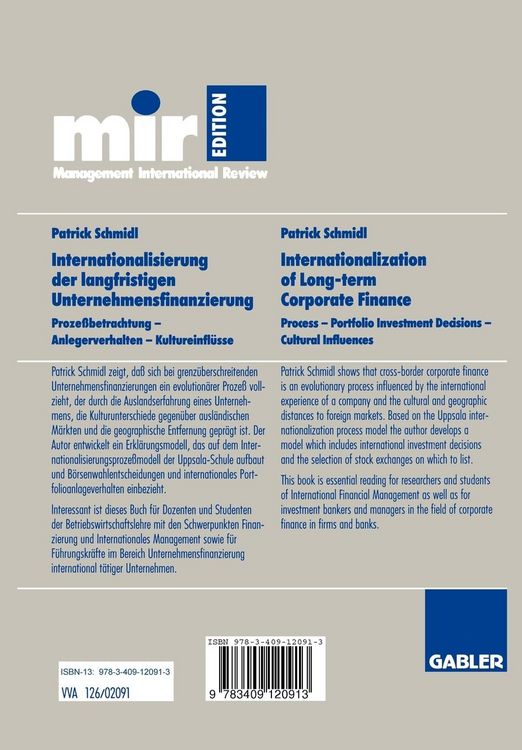 Produktbild: Internationalisierung der langfristigen Unternehmensfinanzierung