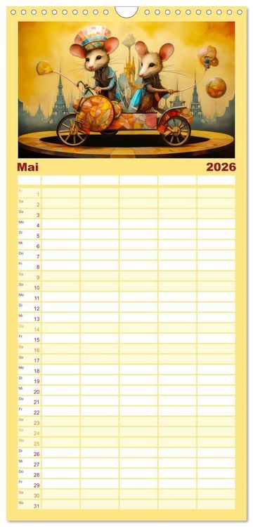 Produktbild: Familienplaner 2026 - Zirkusfantasien - Bezaubernd fremdartig mit 5 Spalten (Wandkalender, 21 x 45 cm) CALVENDO