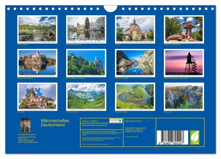 Produktbild: M&auml;rchenhaftes Deutschland (Wandkalender 2026 DIN A4 quer), CALVENDO Monatskalender