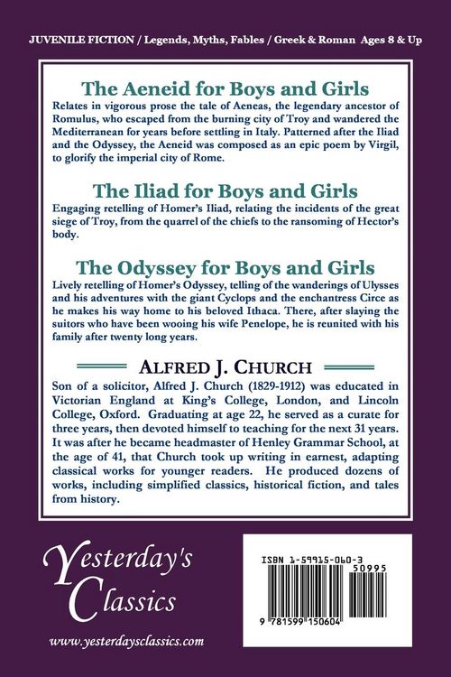 Produktbild: The Aeneid for Boys and Girls (Yesterday's Classics)