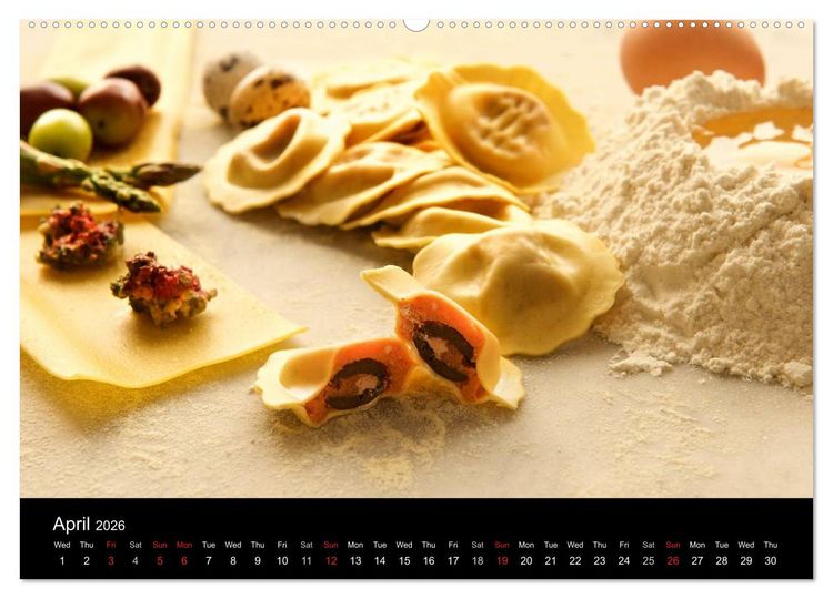 Produktbild: PASTA (High Quality Premium Wall Calendar 2026 DIN A2 landscape),CALVENDO 12 Month Wall Calendar