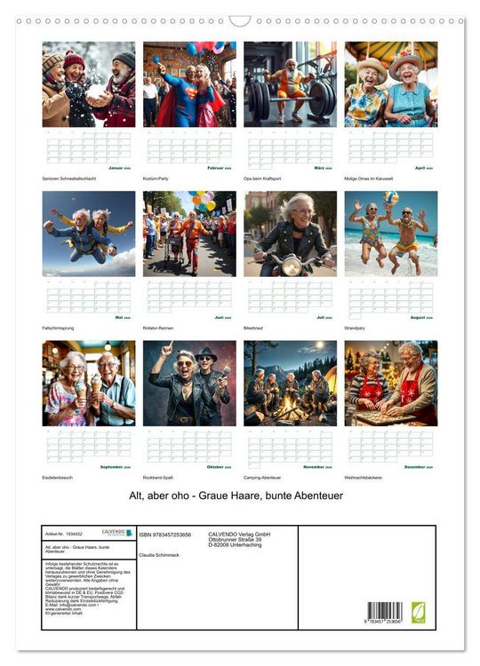 Produktbild: Alt, aber oho - Graue Haare, bunte Abenteuer (Wandkalender 2026 DIN A2 hoch), CALVENDO Monatskalender