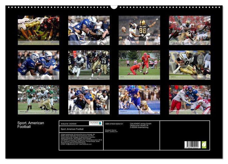 Produktbild: Sport. American Football (Wandkalender 2026 DIN A2 quer), CALVENDO Monatskalender