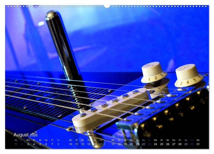 Produktbild: SPOTLIGHTS - Gitarren im Scheinwerferlicht (hochwertiger Premium Wandkalender 2026 DIN A2 quer), Kunstdruck in Hochglanz