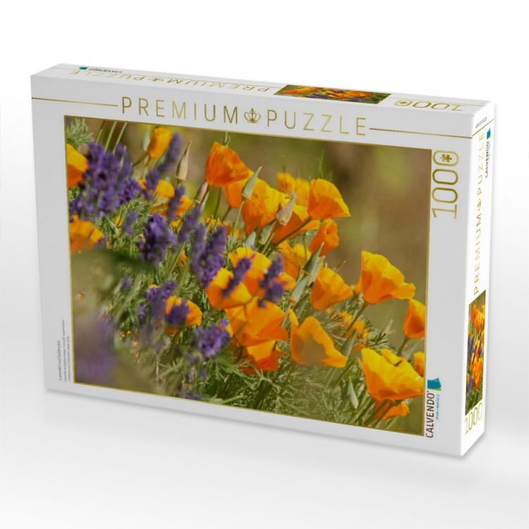 Produktbild: CALVENDO Puzzle Lavendel und Goldmohn | 1000 Teile Lege-Gr&ouml;&szlig;e 64x48cm Foto-Puzzle f&uuml;r gl&uuml;ckliche Stunden